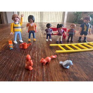 Vintage Playmobil Figures & Accessories Set With Animals Kite & Ladder